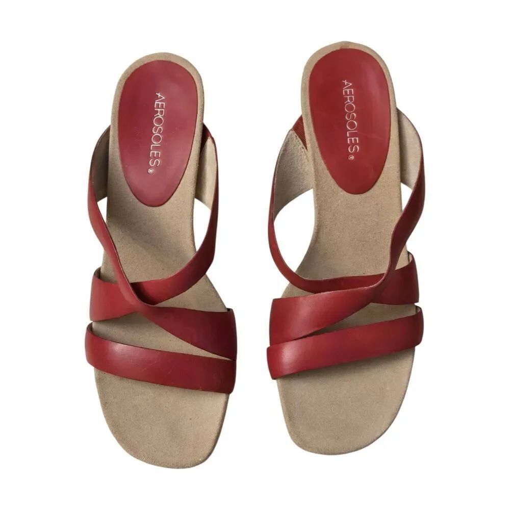 Aerosoles Women's Size 9.5M Red Strappy Sandal